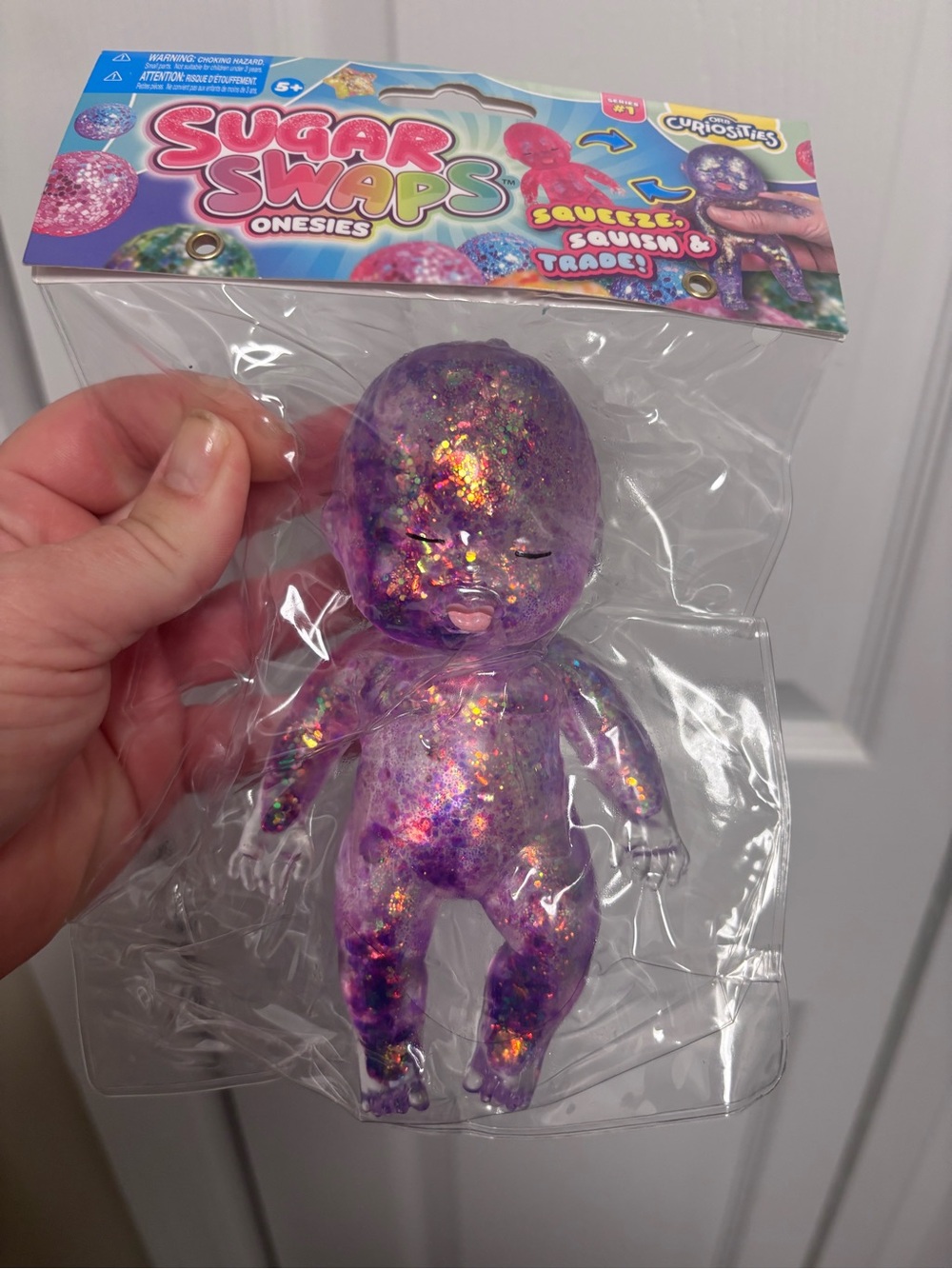 Orb Sugar Swaps Onesies Baby Purple Glitter Squishy Toy